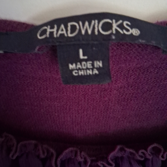 Chadwicks Purple Ruffled Tank Top - Picture 4 of 6